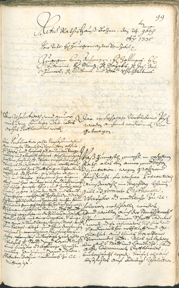 Archivio Storico della Città di Bolzano - BOhisto protocollo consiliare 1735/38 