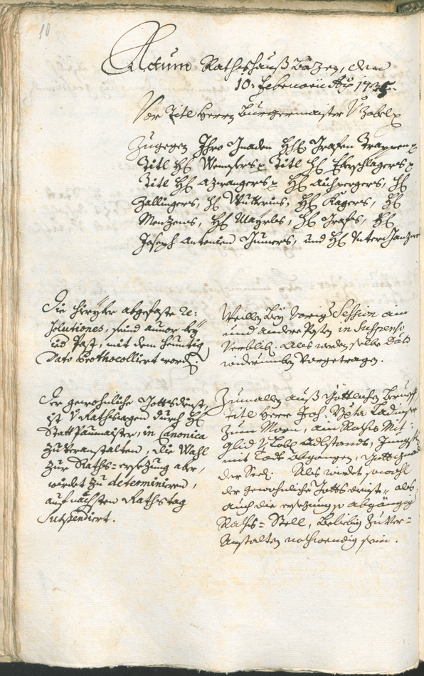 Archivio Storico della Città di Bolzano - BOhisto protocollo consiliare 1735/38 