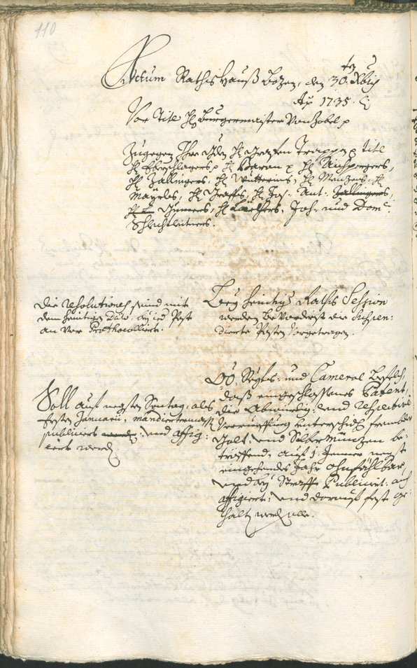 Archivio Storico della Città di Bolzano - BOhisto protocollo consiliare 1735/38 