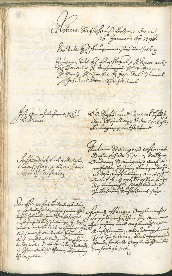 Civic Archives of Bozen-Bolzano - BOhisto Ratsprotokoll 1735/38 