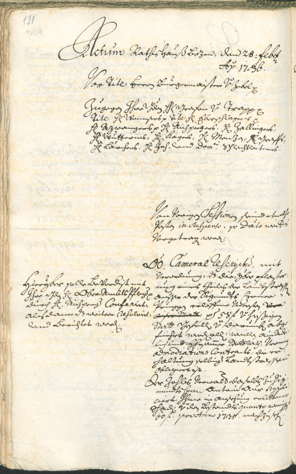 Archivio Storico della Città di Bolzano - BOhisto protocollo consiliare 1735/38 