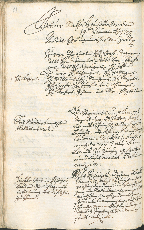 Archivio Storico della Città di Bolzano - BOhisto protocollo consiliare 1735/38 