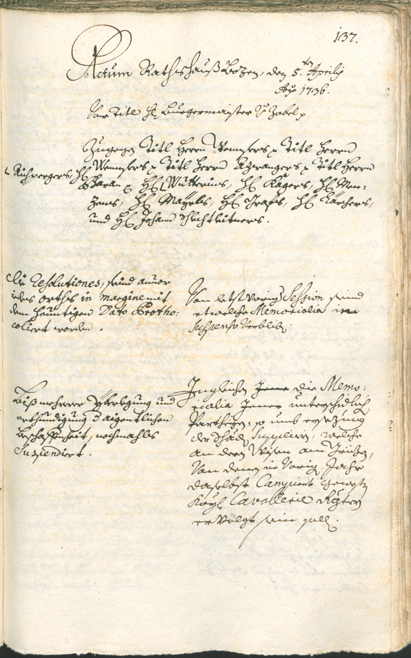 Archivio Storico della Città di Bolzano - BOhisto protocollo consiliare 1735/38 