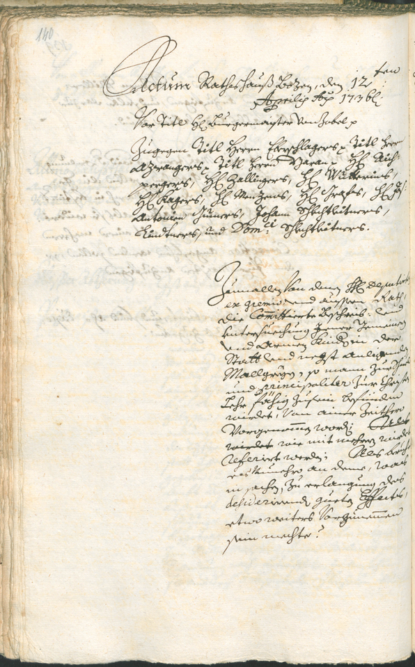 Archivio Storico della Città di Bolzano - BOhisto protocollo consiliare 1735/38 