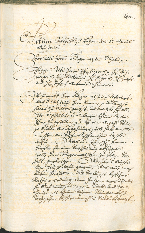 Stadtarchiv Bozen - BOhisto Ratsprotokoll 1735/38 