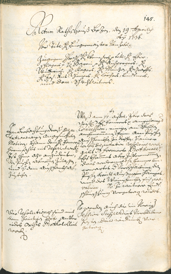 Archivio Storico della Città di Bolzano - BOhisto protocollo consiliare 1735/38 