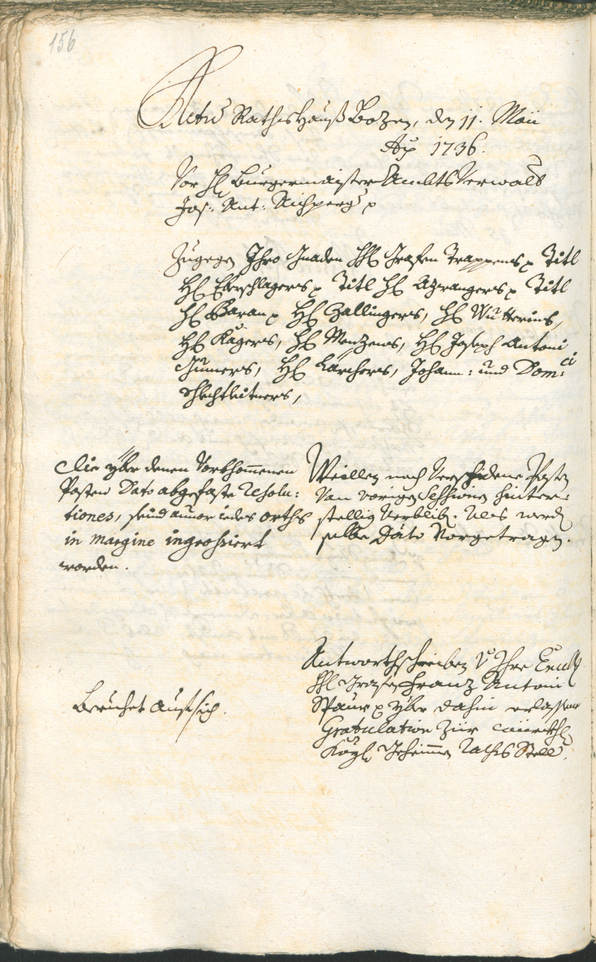 Archivio Storico della Città di Bolzano - BOhisto protocollo consiliare 1735/38 