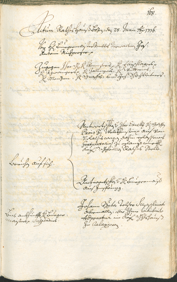 Archivio Storico della Città di Bolzano - BOhisto protocollo consiliare 1735/38 