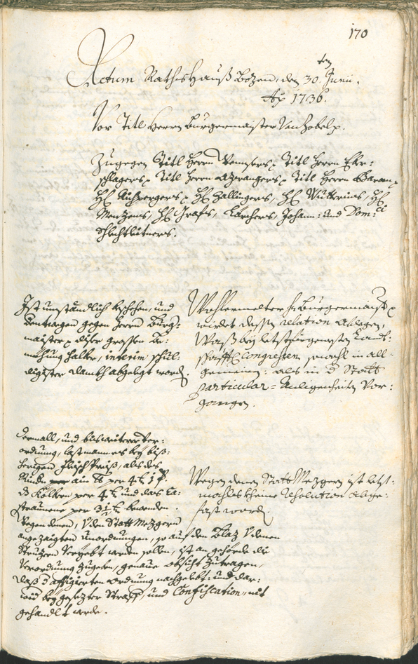 Archivio Storico della Città di Bolzano - BOhisto protocollo consiliare 1735/38 