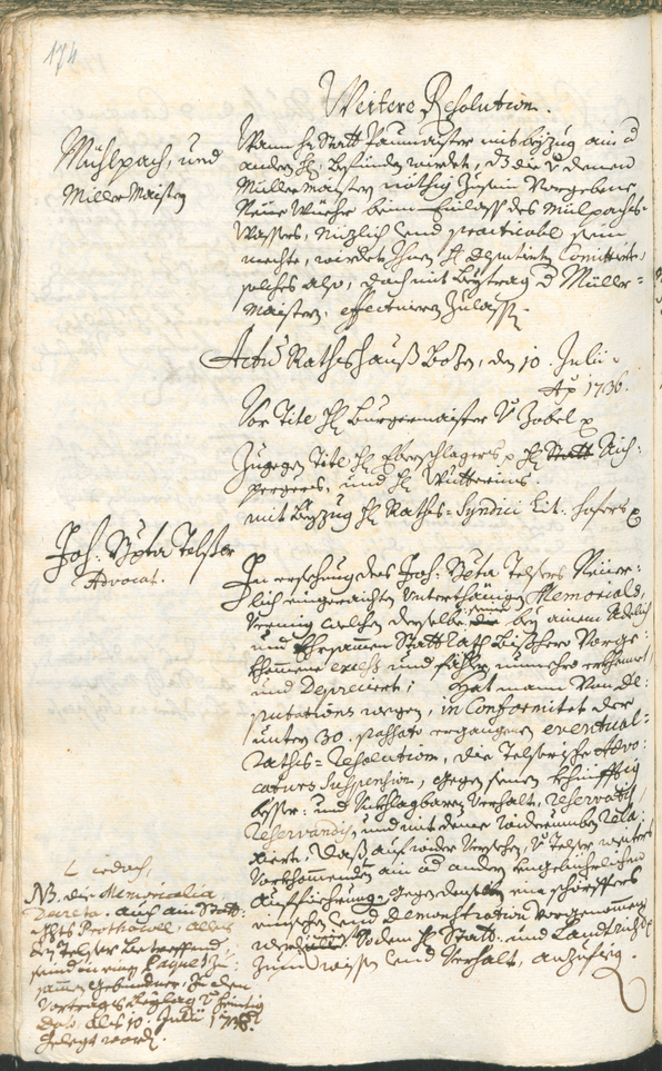 Archivio Storico della Città di Bolzano - BOhisto protocollo consiliare 1735/38 