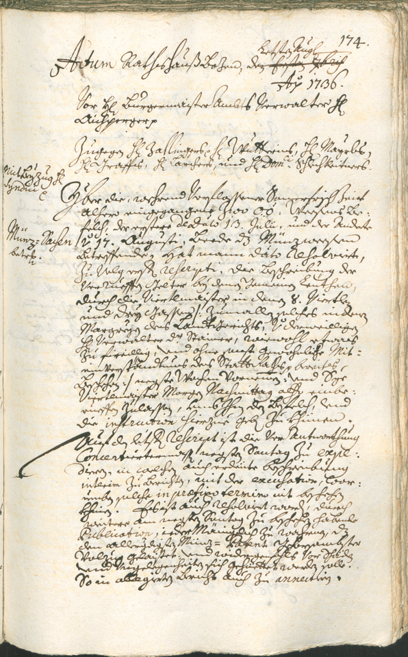 Archivio Storico della Città di Bolzano - BOhisto protocollo consiliare 1735/38 