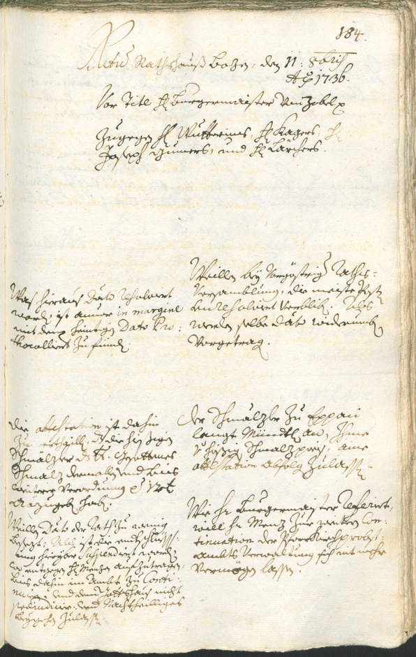 Archivio Storico della Città di Bolzano - BOhisto protocollo consiliare 1735/38 