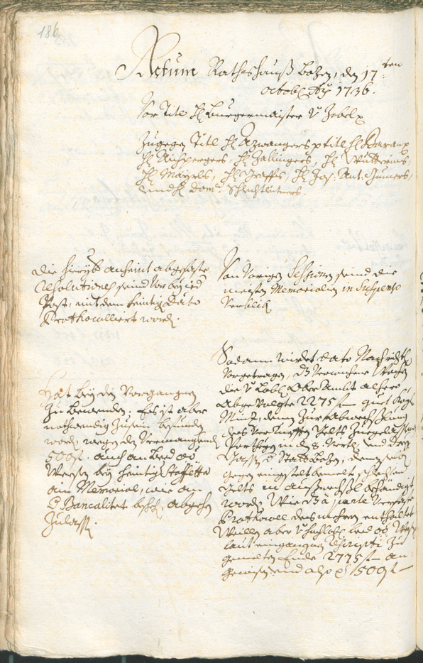 Archivio Storico della Città di Bolzano - BOhisto protocollo consiliare 1735/38 