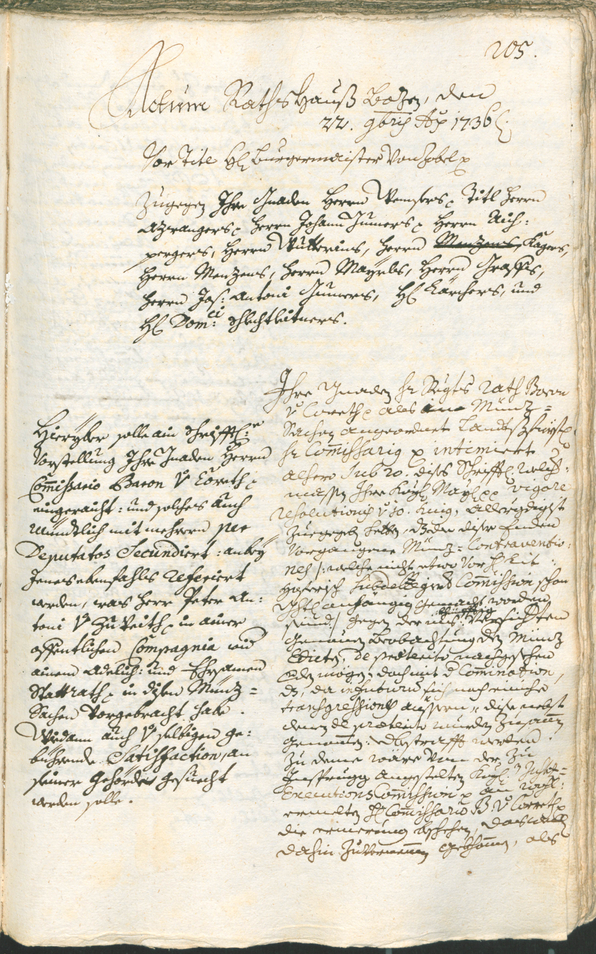 Civic Archives of Bozen-Bolzano - BOhisto Ratsprotokoll 1735/38 