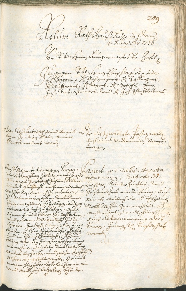 Archivio Storico della Città di Bolzano - BOhisto protocollo consiliare 1735/38 