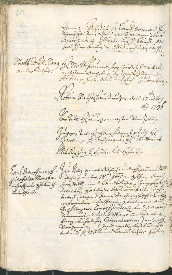 Archivio Storico della Città di Bolzano - BOhisto protocollo consiliare 1735/38 