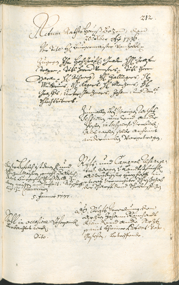 Archivio Storico della Città di Bolzano - BOhisto protocollo consiliare 1735/38 