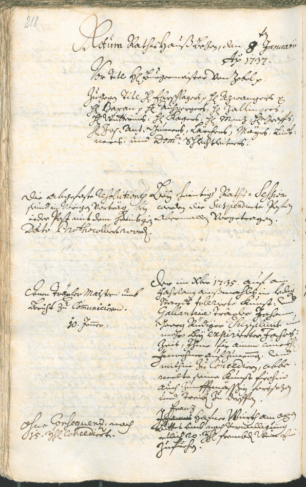 Archivio Storico della Città di Bolzano - BOhisto protocollo consiliare 1735/38 