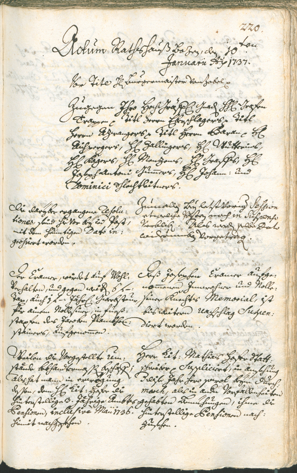 Archivio Storico della Città di Bolzano - BOhisto protocollo consiliare 1735/38 