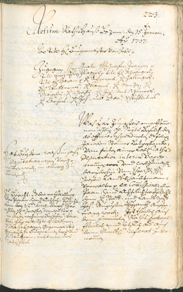 Archivio Storico della Città di Bolzano - BOhisto protocollo consiliare 1735/38 