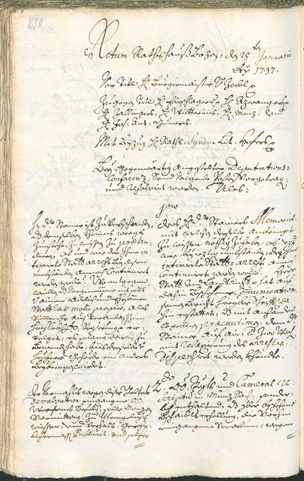 Stadtarchiv Bozen - BOhisto Ratsprotokoll 1735/38 