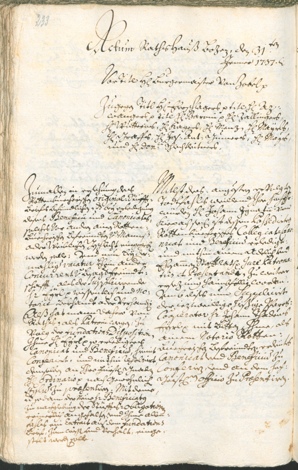 Archivio Storico della Città di Bolzano - BOhisto protocollo consiliare 1735/38 