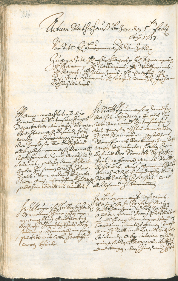 Archivio Storico della Città di Bolzano - BOhisto protocollo consiliare 1735/38 