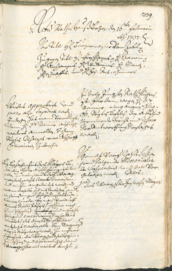 Archivio Storico della Città di Bolzano - BOhisto protocollo consiliare 1735/38 