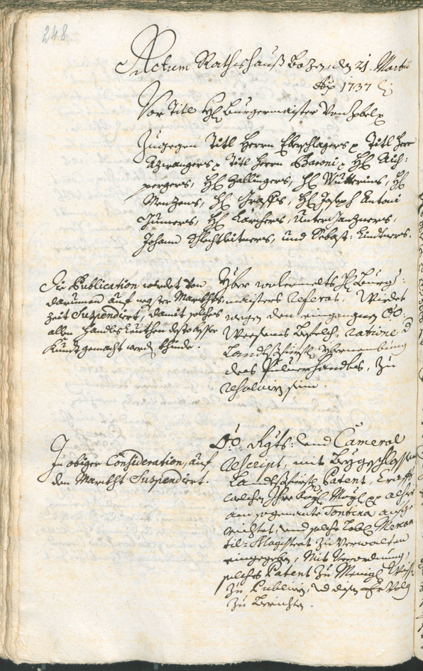 Stadtarchiv Bozen - BOhisto Ratsprotokoll 1735/38 