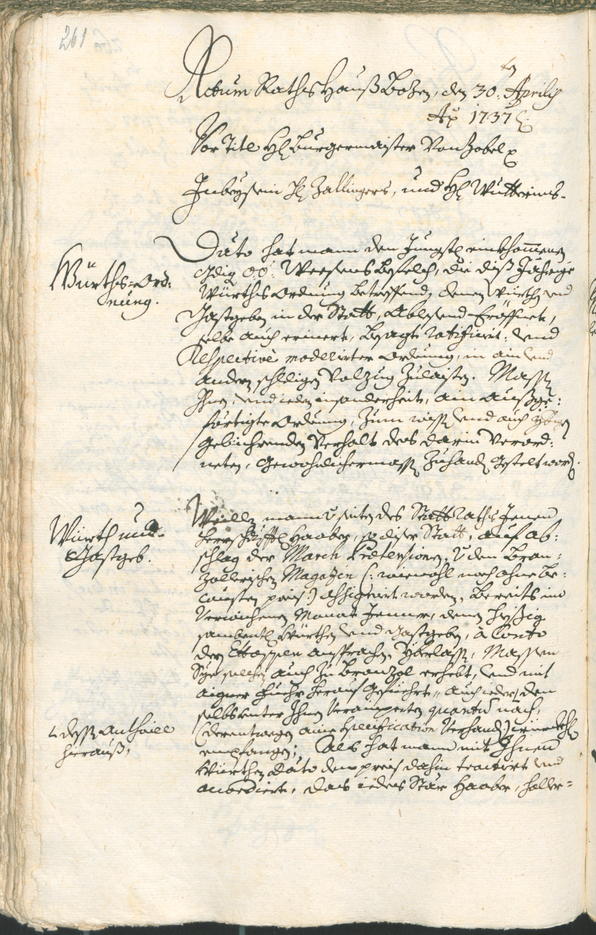 Archivio Storico della Città di Bolzano - BOhisto protocollo consiliare 1735/38 