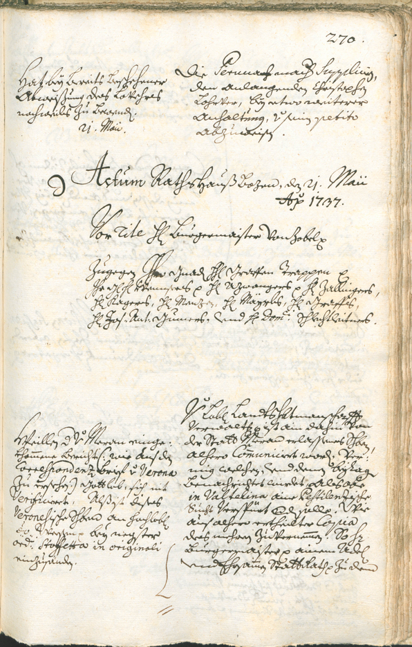 Archivio Storico della Città di Bolzano - BOhisto protocollo consiliare 1735/38 