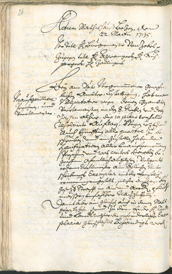 Archivio Storico della Città di Bolzano - BOhisto protocollo consiliare 1735/38 