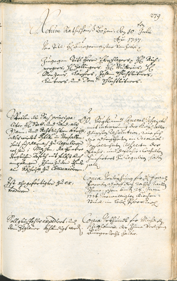 Archivio Storico della Città di Bolzano - BOhisto protocollo consiliare 1735/38 