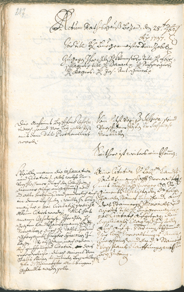 Civic Archives of Bozen-Bolzano - BOhisto Ratsprotokoll 1735/38 