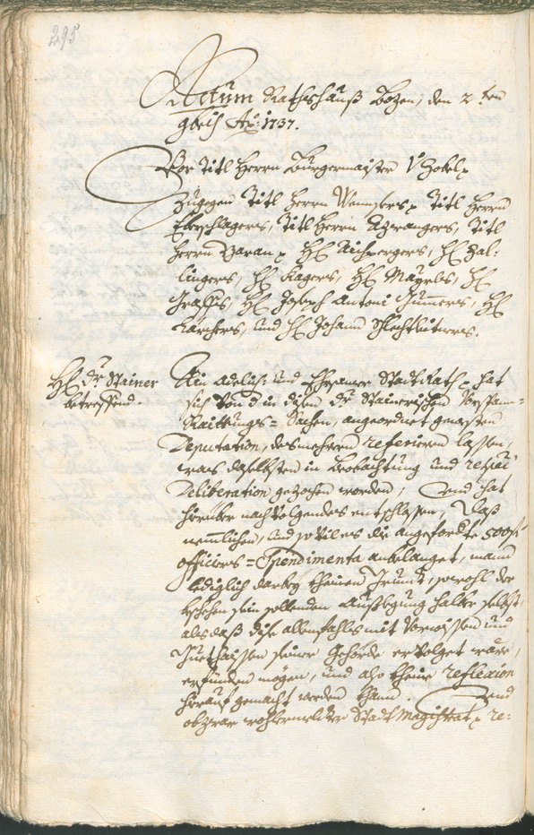 Archivio Storico della Città di Bolzano - BOhisto protocollo consiliare 1735/38 