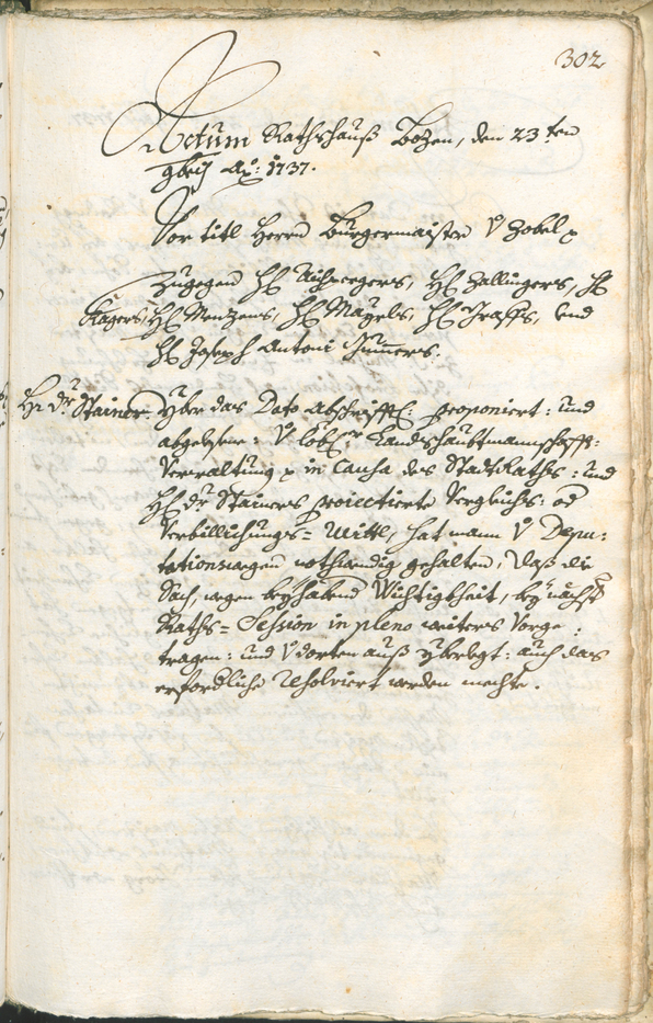 Archivio Storico della Città di Bolzano - BOhisto protocollo consiliare 1735/38 