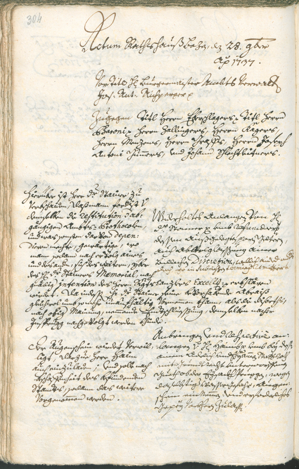 Archivio Storico della Città di Bolzano - BOhisto protocollo consiliare 1735/38 