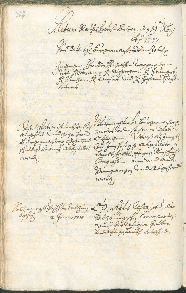 Civic Archives of Bozen-Bolzano - BOhisto Ratsprotokoll 1735/38 