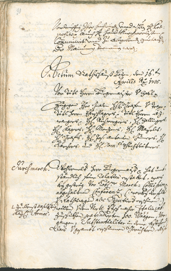 Archivio Storico della Città di Bolzano - BOhisto protocollo consiliare 1735/38 