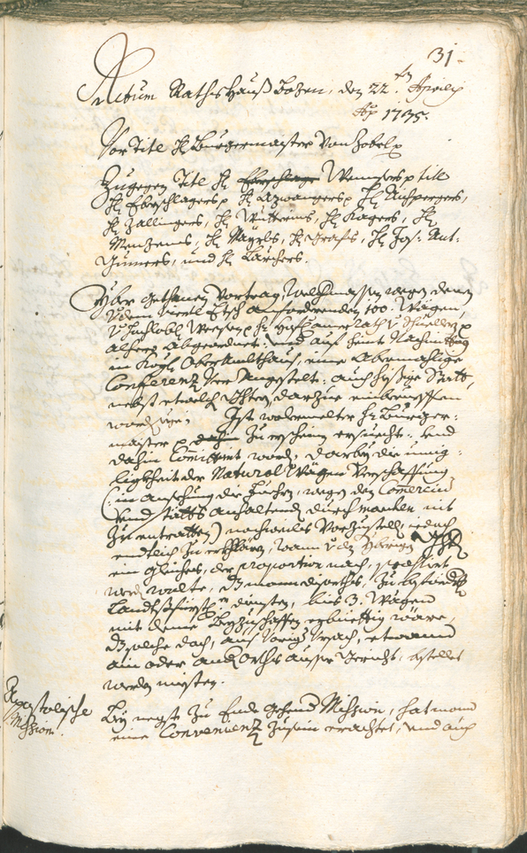 Archivio Storico della Città di Bolzano - BOhisto protocollo consiliare 1735/38 