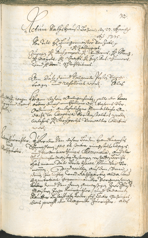 Archivio Storico della Città di Bolzano - BOhisto protocollo consiliare 1735/38 