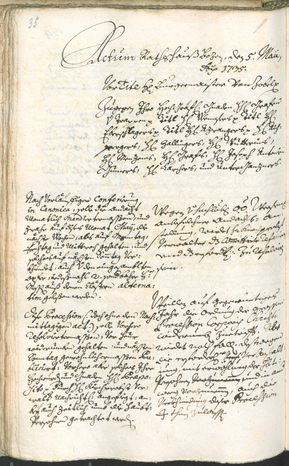 Archivio Storico della Città di Bolzano - BOhisto protocollo consiliare 1735/38 