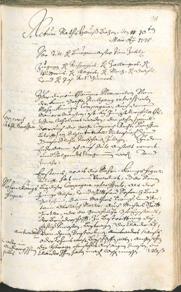 Archivio Storico della Città di Bolzano - BOhisto protocollo consiliare 1735/38 