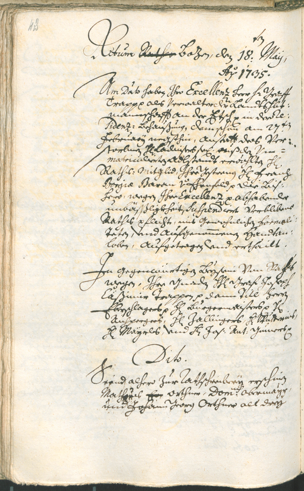 Archivio Storico della Città di Bolzano - BOhisto protocollo consiliare 1735/38 