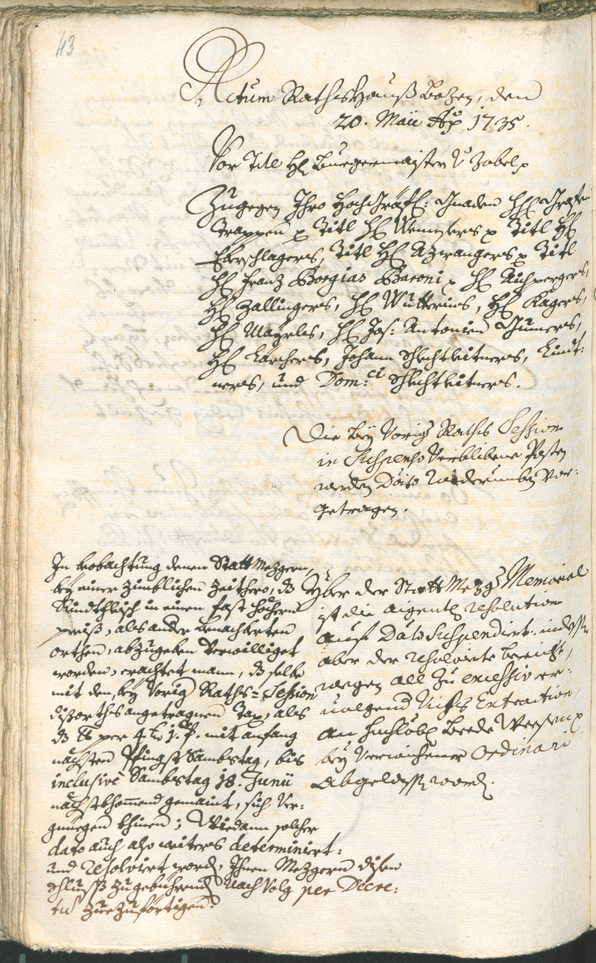 Archivio Storico della Città di Bolzano - BOhisto protocollo consiliare 1735/38 