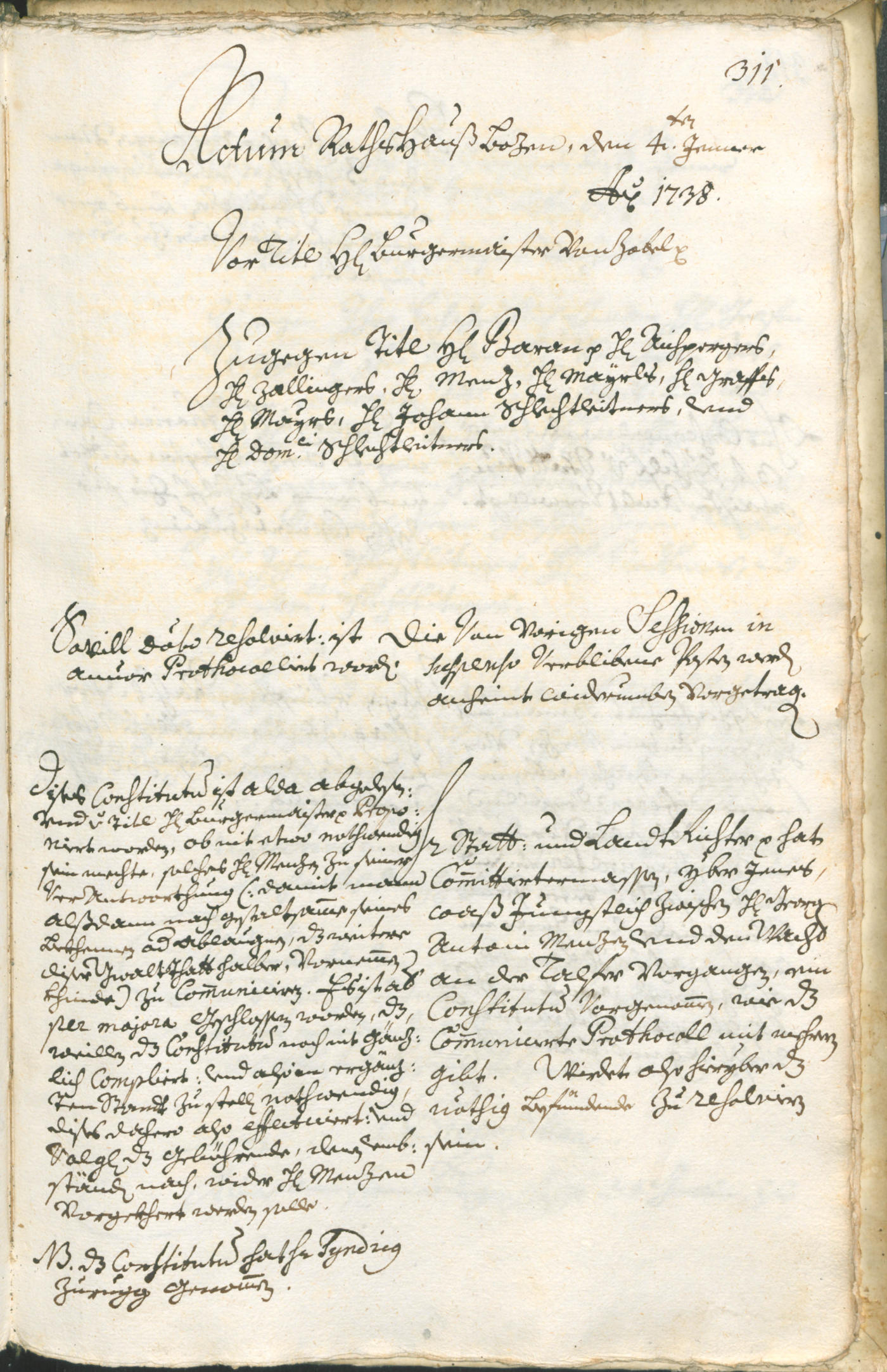 Archivio Storico della Città di Bolzano - BOhisto protocollo consiliare 1735/38 