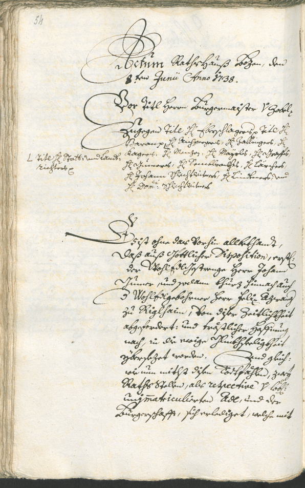 Civic Archives of Bozen-Bolzano - BOhisto Ratsprotokoll 1738/41 