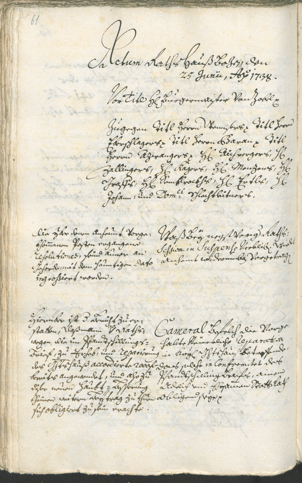 Archivio Storico della Città di Bolzano - BOhisto protocollo consiliare 1738/41 