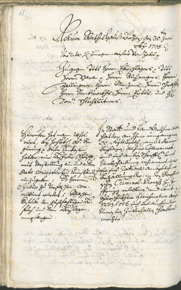 Archivio Storico della Città di Bolzano - BOhisto protocollo consiliare 1738/41 