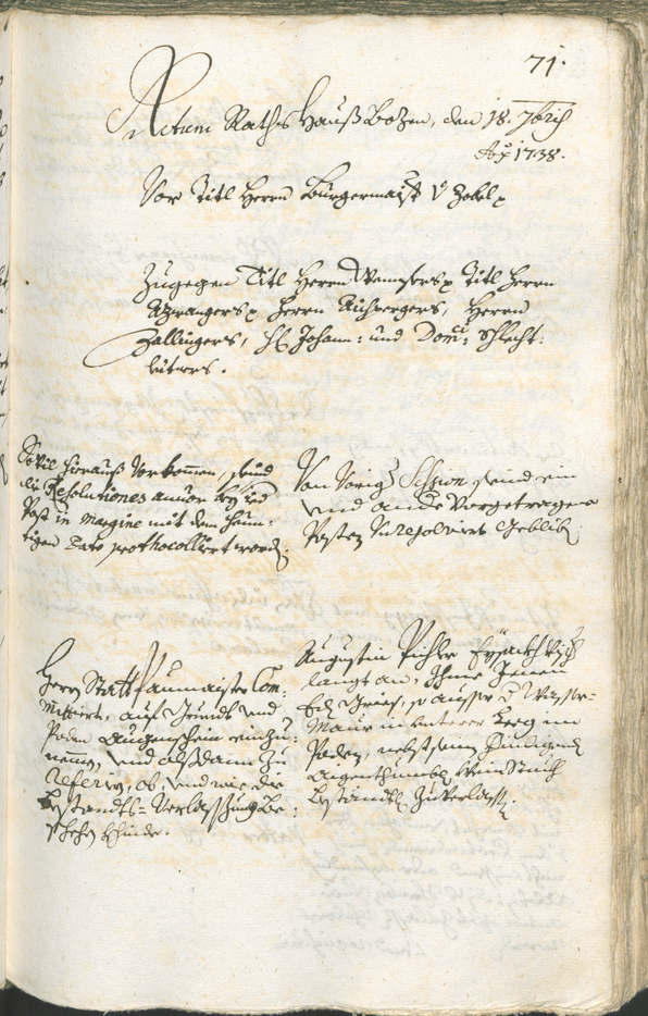 Archivio Storico della Città di Bolzano - BOhisto protocollo consiliare 1738/41 